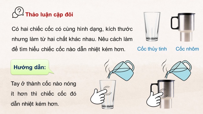 Soạn giáo án điện tử khoa học 4 cánh diều Bài 12: Vật dẫn nhiệt tốt và vật dẫn nhiệt kém