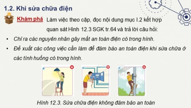 Soạn giáo án điện tử Công nghệ 8 KNTT Bài 12: Biện pháp an toàn điện