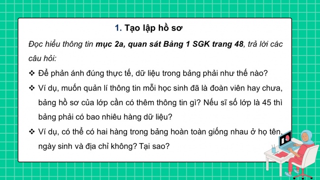 Soạn giáo án điện tử tin học ứng dụng 11 Cánh diều Chủ đề F bài 1: Bài toán quản lí và cơ sở dữ liệu