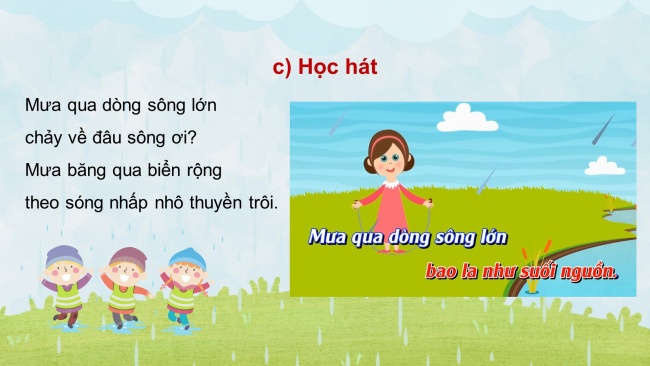 Soạn giáo án điện tử âm nhạc 4 KNTT Tiết 20: Hát: Hạt mưa kể chuyện; Ôn đọc nhạc: Bài số 3