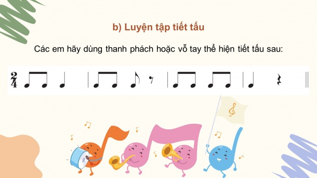 Soạn giáo án điện tử âm nhạc 4 cánh diều Tiết 15: Đọc nhạc: Bài đọc nhạc số 2; Vận dụng