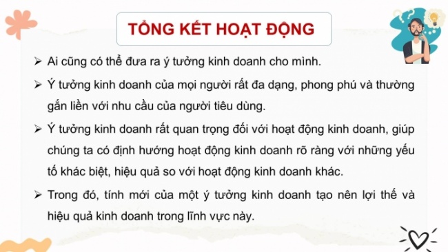 Soạn giáo án điện tử HĐTN 8 KNTT Chủ đề 4 HĐGDTCĐ 2: Nhà kinh doanh nhỏ