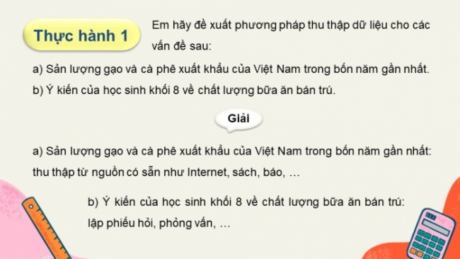 Soạn giáo án điện tử Toán 8 CTST Chương 4 Bài 1: Thu thập và phân loại dữ liệu