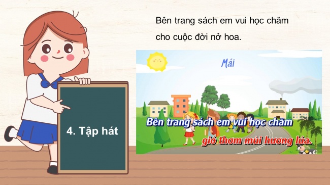 Soạn giáo án điện tử âm nhạc 4 cánh diều Tiết 9: Hát: Mái trường tuổi thơ