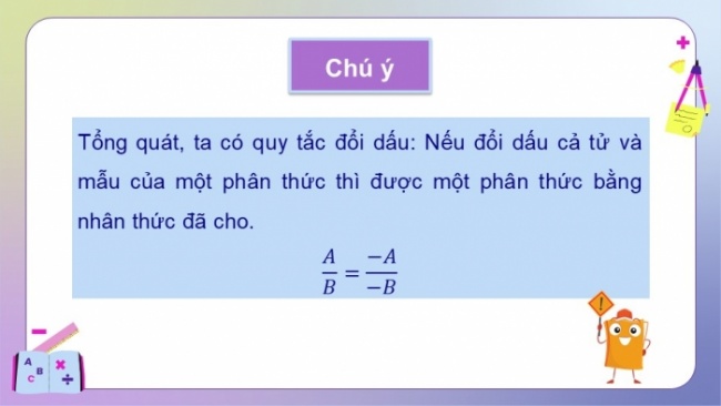 Soạn giáo án điện tử Toán 8 KNTT Bài 22: Tính chất cơ bản của phân thức đại số