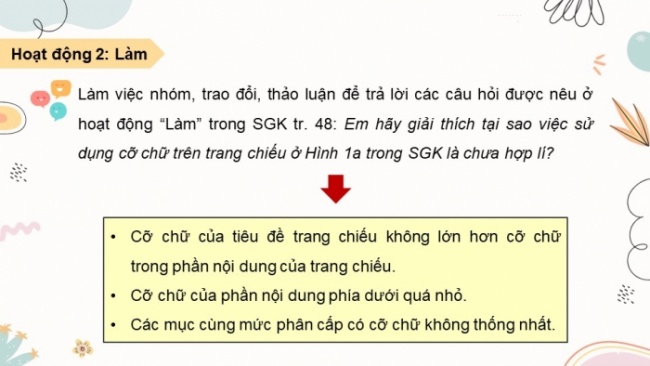 Soạn giáo án điện tử Tin học 8 CTST Bài 10A: Trình bày trang chiếu