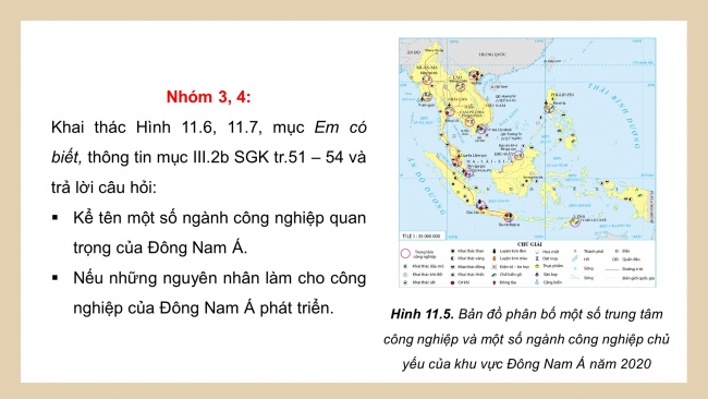 Soạn giáo án điện tử địa lí 11 Cánh diều Bài 11: Vị trí địa lí, điều kiện tự nhiên, dân cư, xã hội và kinh tế Đông Nam Á (P2)