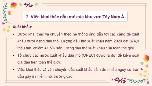 Soạn giáo án điện tử địa lí 11 Cánh diều Bài 15: Thực hành viết báo cáo về vấn đề dầu mỏ ở khu vực Tây Nam Á