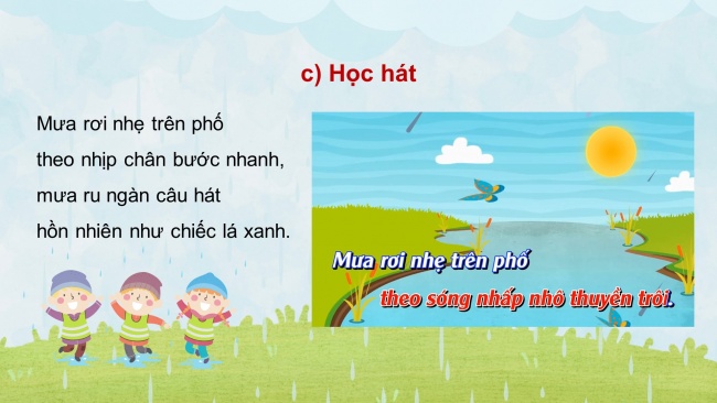 Soạn giáo án điện tử âm nhạc 4 KNTT Tiết 20: Hát: Hạt mưa kể chuyện; Ôn đọc nhạc: Bài số 3