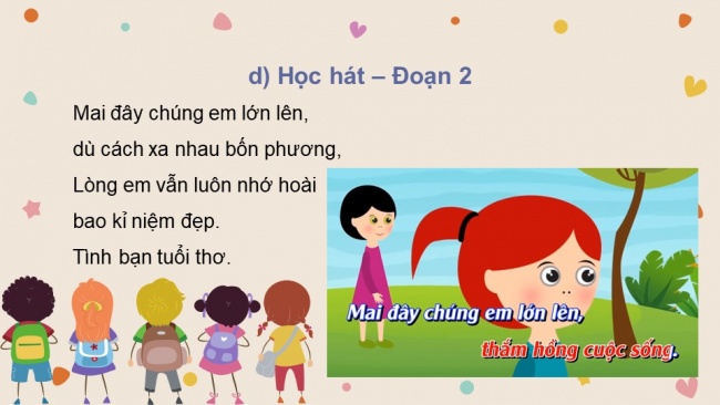 Soạn giáo án điện tử âm nhạc 4 KNTT Tiết 23: Hát: Tình bạn tuổi thơ