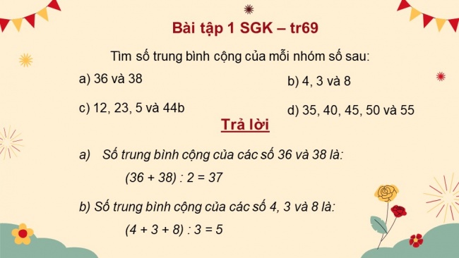 Soạn giáo án điện tử toán 4 cánh diều Bài 28. Tìm số trung bình cộng