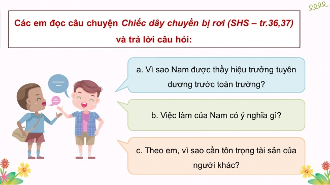 Soạn giáo án điện tử đạo đức 4 cánh diều Bài 7: Em tôn trọng tài sản của người khác