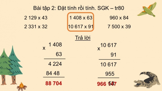 Soạn giáo án điện tử toán 4 cánh diều Bài 33. Luyện tập