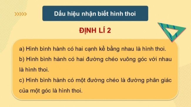 Soạn giáo án điện tử Toán 8 KNTT Bài 14: Hình thoi và hình vuông