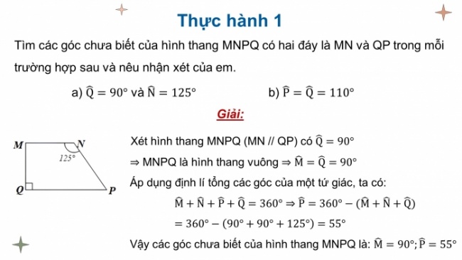 Soạn giáo án điện tử Toán 8 CTST Chương 3 Bài 3: Hình thang - Hình thang cân