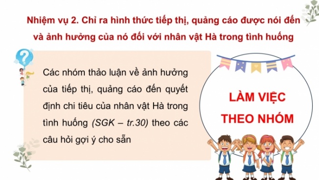 Soạn giáo án điện tử HĐTN 8 KNTT Chủ đề 4 HĐGDTCĐ 1: Người tiêu dùng thông thái (Tiết 1)