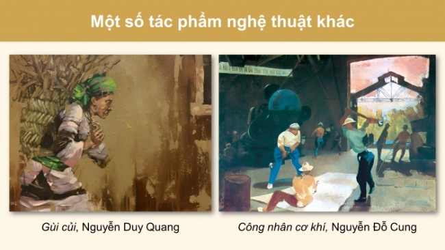 Soạn giáo án điện tử Mĩ thuật 8 KNTT Bài 9: Vẻ đẹp của người lao động trong sáng tạo mĩ thuật