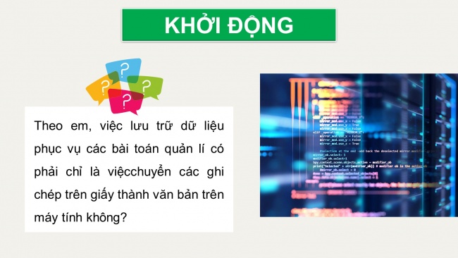 Soạn giáo án điện tử Khoa học máy tính 11 KNTT Bài 11: Cơ sở dữ liệu