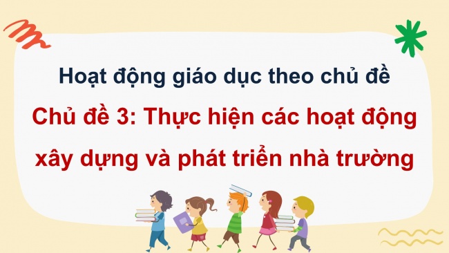 Soạn giáo án điện tử HĐTN 11 CTST bản 2 Chủ đề 3: Thực hiện các hoạt động xây dựng và phát triển nhà trường (P2)