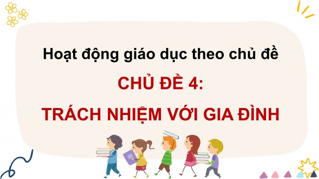 Soạn giáo án điện tử hoạt động trải nghiệm 11 Cánh diều Chủ đề 4: Trách nhiệm với gia đình (P2)