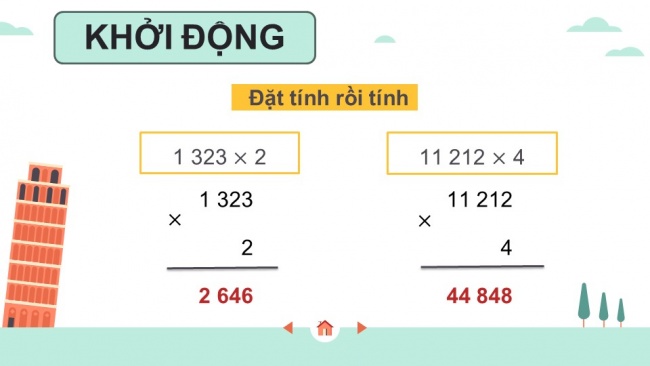 Soạn giáo án điện tử toán 4 cánh diều Bài 31. Nhân với số có một chữ số