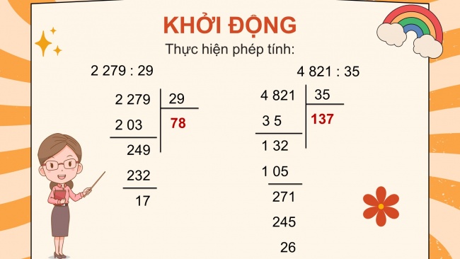 Soạn giáo án điện tử toán 4 cánh diều Bài 44. Thương có chữ số 0