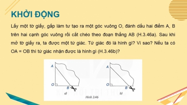 Soạn giáo án điện tử Toán 8 KNTT Bài 14: Hình thoi và hình vuông