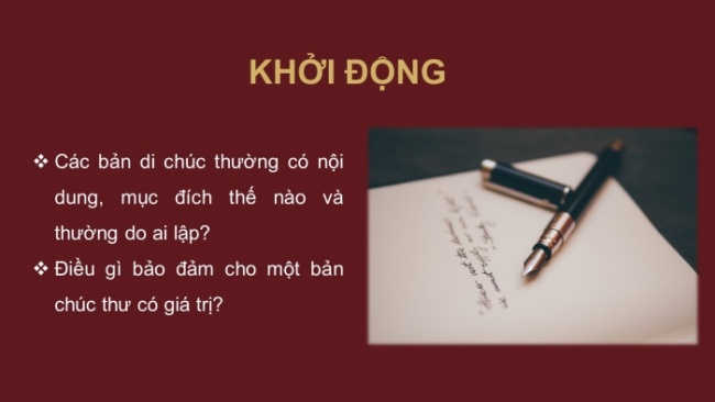 Soạn giáo án điện tử Ngữ văn 8 CTST Bài 5 Đọc 2: Cái chúc thư