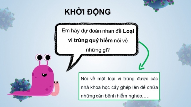 Soạn giáo án điện tử Ngữ văn 8 CTST Bài 5 Đọc 3: Loại vi trùng quý hiếm