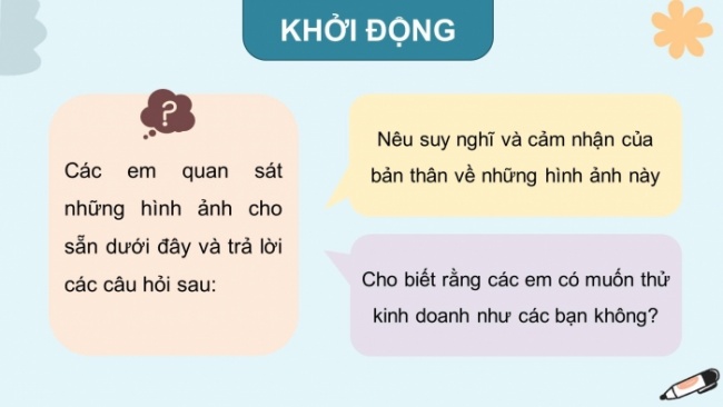 Soạn giáo án điện tử HĐTN 8 KNTT Chủ đề 4 HĐGDTCĐ 2: Nhà kinh doanh nhỏ