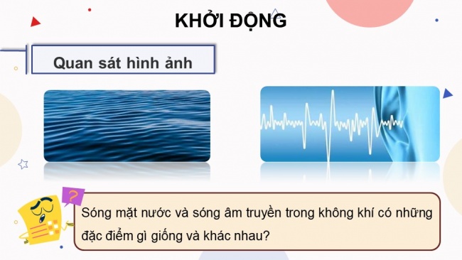 Soạn giáo án điện tử vật lí 11 KNTT Bài 9: Sóng ngang. Sóng dọc. Sự truyền năng lượng của sóng cơ