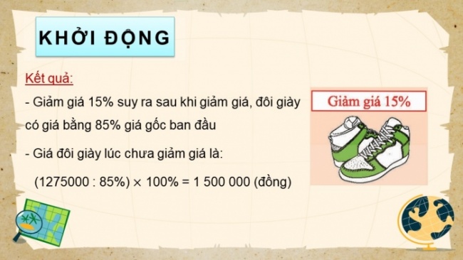 Soạn giáo án điện tử Toán 8 CTST Chương 6 Bài 2: Giải bài toán bằng cách lập phương trình bậc nhất