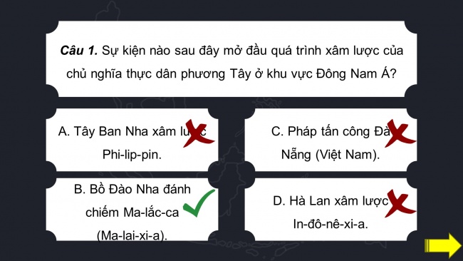 Soạn giáo án điện tử lịch sử 11 CTST Nội dung thực hành Chủ đề 3: Quá trình giành độc lập dân tộc của các Quốc gia Đông Nam Á