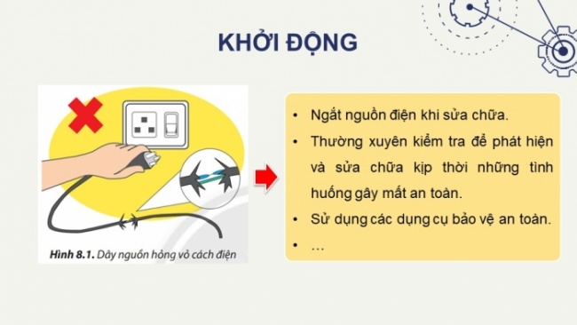 Soạn giáo án điện tử Công nghệ 8 CTST Bài 8: An toàn điện (P1)