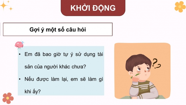 Soạn giáo án điện tử đạo đức 4 cánh diều Bài 7: Em tôn trọng tài sản của người khác