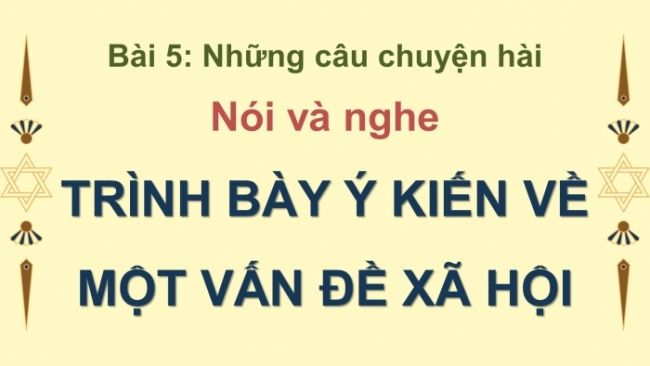 Soạn giáo án điện tử Ngữ văn 8 KNTT Bài 5 Nói và nghe: Trình bày ý kiến về một vấn đề xã hội (một thói xấu của con người trong xã hội hiện đại)