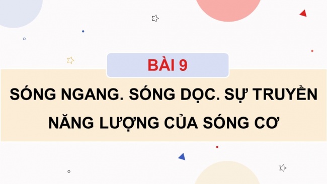 Soạn giáo án điện tử vật lí 11 KNTT Bài 9: Sóng ngang. Sóng dọc. Sự truyền năng lượng của sóng cơ