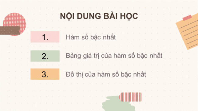 Soạn giáo án điện tử Toán 8 CTST Chương 5 Bài 3: Hàm số bậc nhất y = ax + b (a ≠ 0)