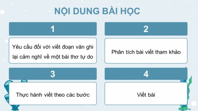 Soạn giáo án điện tử Ngữ văn 8 KNTT Bài 7 Viết: Viết đoạn văn ghi lại cảm nghĩ về một bài thơ tự do