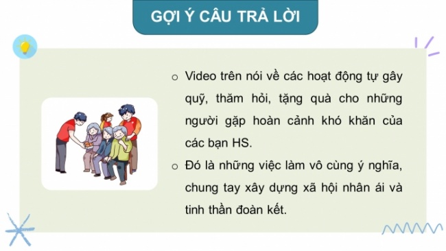 Soạn giáo án điện tử HĐTN 8 KNTT Chủ đề 6 HĐGDTCĐ 2: Lập và thực hiện kế hoạch hoạt động thiện nguyện