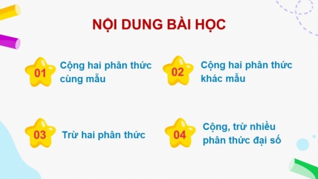 Soạn giáo án điện tử Toán 8 KNTT Bài 23: Phép cộng và phép trừ phân thức đại số