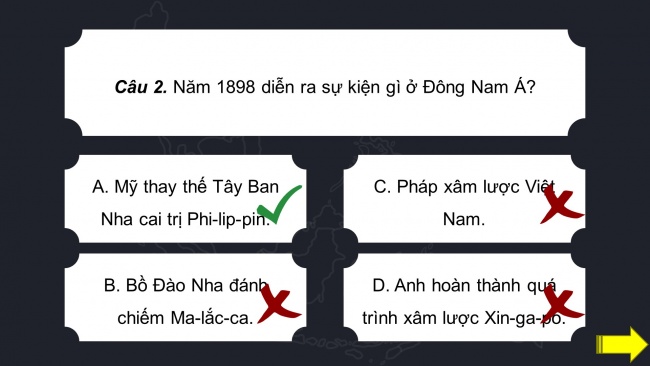 Soạn giáo án điện tử lịch sử 11 CTST Nội dung thực hành Chủ đề 3: Quá trình giành độc lập dân tộc của các Quốc gia Đông Nam Á