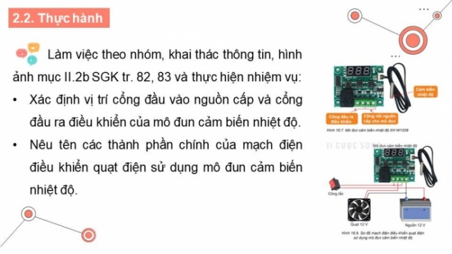 Soạn giáo án điện tử Công nghệ 8 KNTT Bài 16: Mạch điện điều khiển sử dụng mô đun cảm biến (P2)