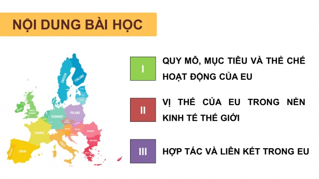 Soạn giáo án điện tử địa lí 11 Cánh diều Bài 9: EU - Một liên kết kinh tế khu vực lớn. Vị thế của EU trong nền kinh tế thế giới