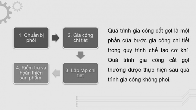 Soạn giáo án điện tử công nghệ cơ khí 11 Cánh diều Bài 8: Phương pháp gia công cắt gọt