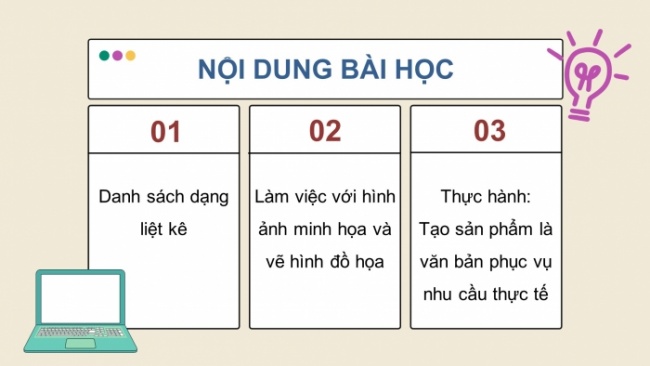 Soạn giáo án điện tử Tin học 8 KNTT Bài 8a: Làm việc với danh sách dạng liệt kê và hình ảnh trong văn bản