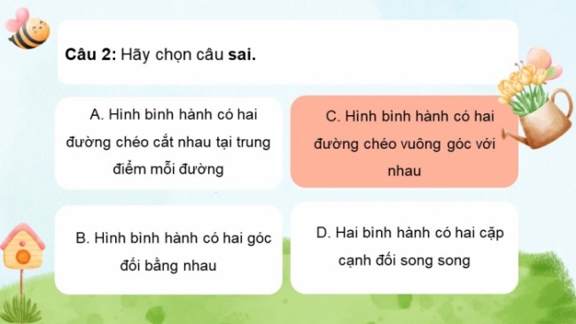 Soạn giáo án điện tử Toán 8 CTST HĐ thực hành trải nghiệm - Hoạt động 2: Làm tranh treo tường minh họa các loại hình tứ giác đặc biệt