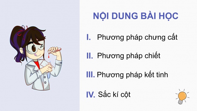 Soạn giáo án điện tử hóa học 11 KNTT Bài 11: Phương pháp tách biệt và tinh chế hợp chất hữu cơ