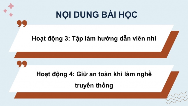 Soạn giáo án điện tử HĐTN 4 cánh diều Tuần 18: Nghề truyền thống quê em - Hoạt động 3, 4