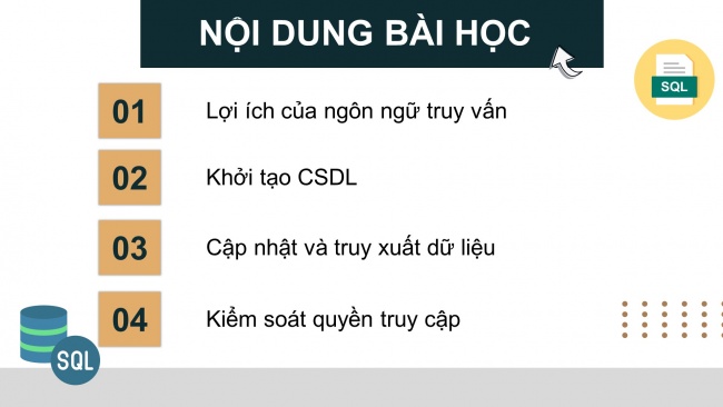 Soạn giáo án điện tử Khoa học máy tính 11 KNTT Bài 14: SQL - ngôn ngữ truy vấn có cấu trúc